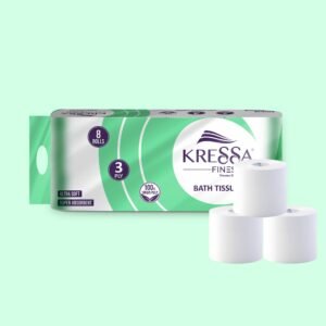 Kressa 3 Ply Toilet Paper | 300 Pulls Per Roll