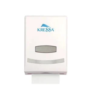 Kressa Wall-Mounted Multi V-Fold Paper Hand Towel Dispenser Jumbo, White, ABS Plastic, Large Capacity, Water-Resistant, Durable