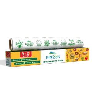 Kressa Food Wrapping Paper | Length 9+2 Mtrs | Food Grade, FDA Certified, Oven Safe, Non Stick, Grease Proof, Biodegradable