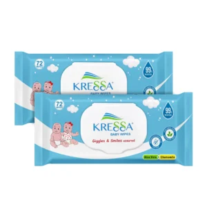 Kressa Baby Wet Wipes With Lid | 99% Pure Water | 72 Wipes Per Pack