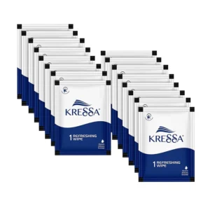 Kressa Refreshing and Cleansing Wet Wipes | pH Balanced | Individually Packed Single Wipes