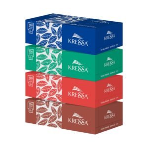 Kressa 2 Ply Face Tissue Pack Of 4 Boxes | 100 Pulls Per Box Total 400 Pulls