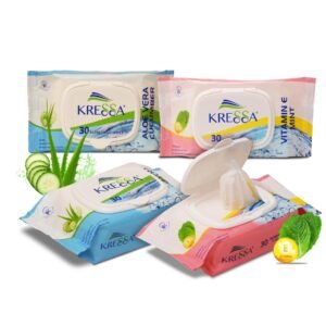 Kressa Wet Wipes Combo | Aloe Vera Cucumber & Vitamin E Mint | 30 Wipes Per Pack