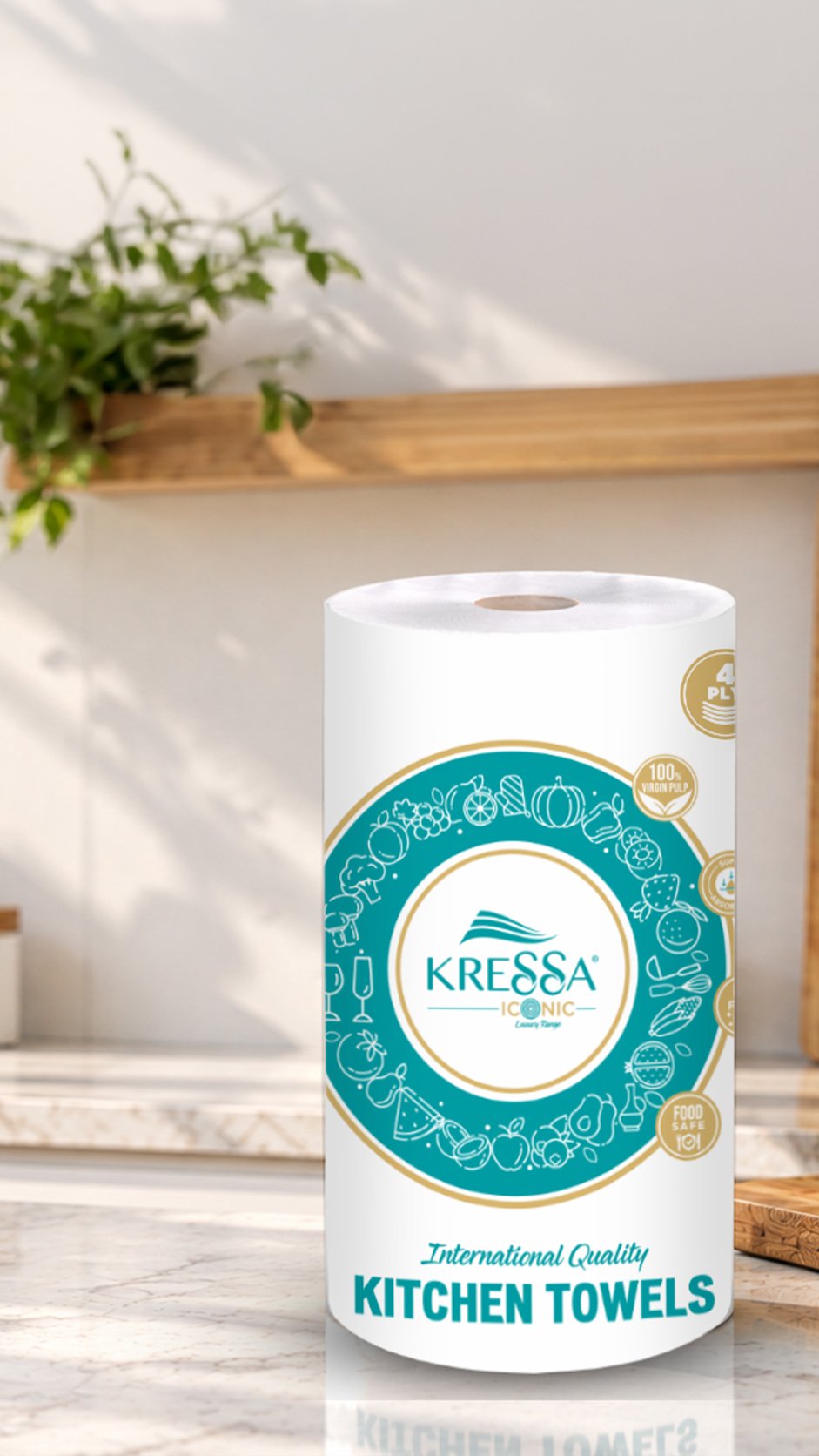 Kressa multipurpose jumbo roll in the kitchen